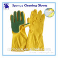 2017 household cleaning rubber sponge gloves of latex material
